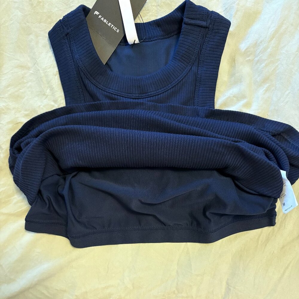 Fabletics High Neck Rib Built-In Bra Tank - Picture 5 of 6